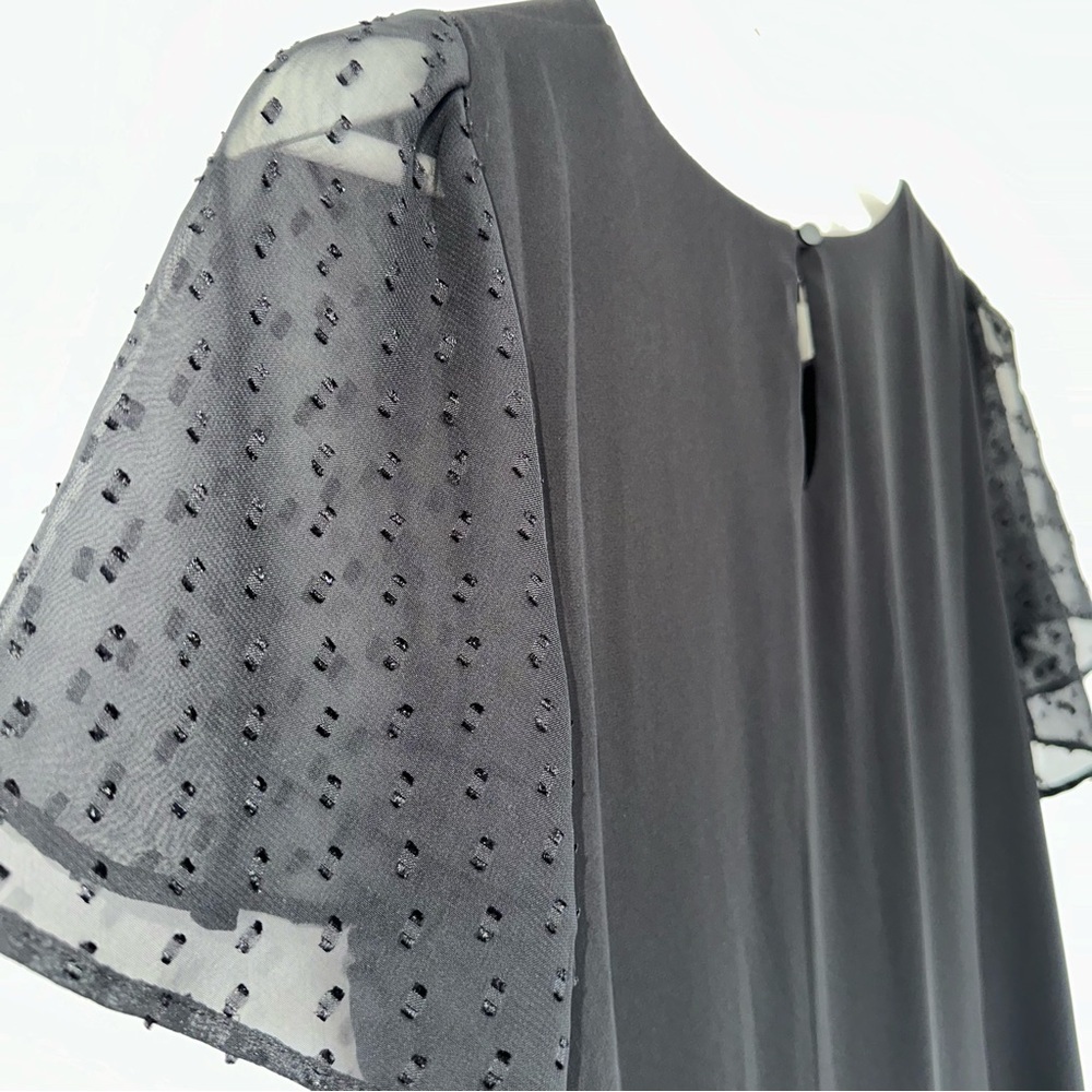 REITMANS BLACK CHIFFON DRESS, US SMALL - FEMININE, ELEGANT, PROFESSIONAL - Picture 3 of 6